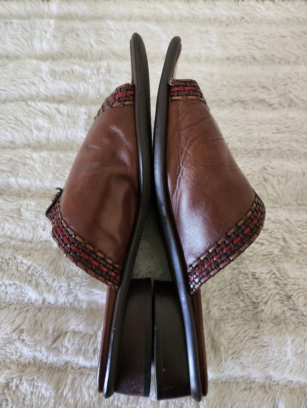 Brighton Brown Leather Slide Sandals Size 8.5 - Picture 6 of 13